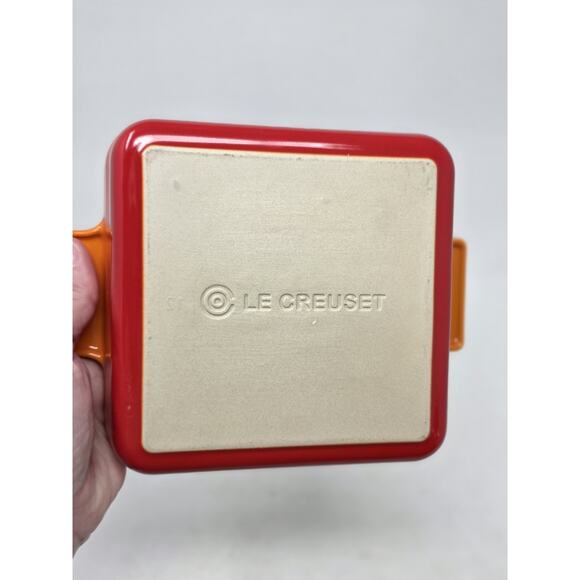 Le Creuset Flame Orange 6" Square Baking Dish Casserole Ombre - Picture 4 of 12
